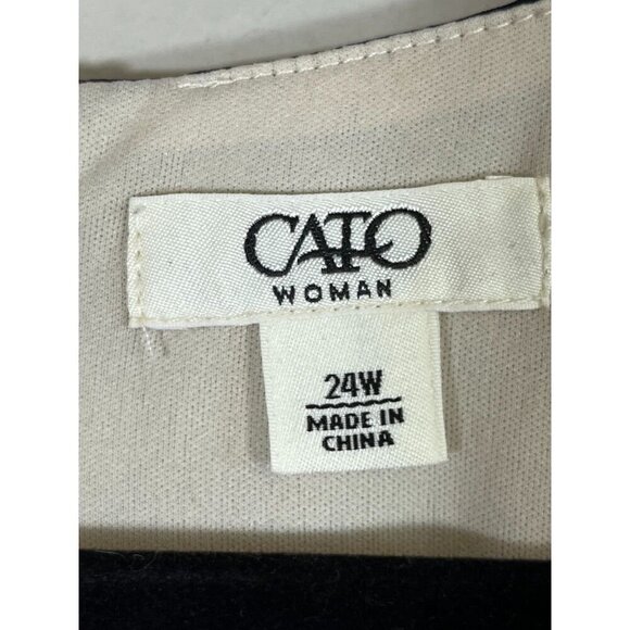 Cato Dress 24W Blue Midi Neutral Preppy Boho Western Retro Classic Old Money - Picture 2 of 11